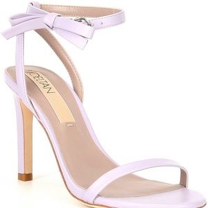 Deltan Heels Miranda Lilac Leather Dress Sandals Shoes With Bow-BRAND NEW! 5.5